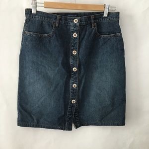 Ann Taylor Women Denim Skirt Snap Front  Size 6